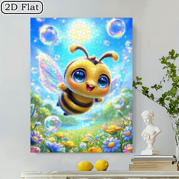 500pcs Adult Jigsaw Puzzle, Large Size 20.5x15 Inches, Cute Little Bee Puzzle, Perfect for DIY Creative Fun with Family and Friends. An Ideal Choice as a Stress-relief Gift for Birthdays or Holida