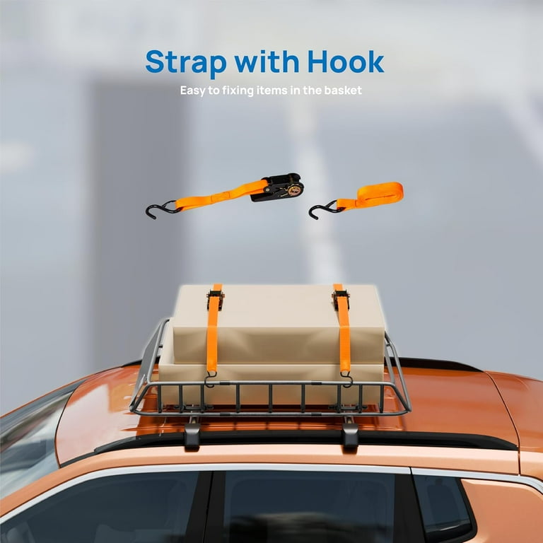 Rooftop Cargo Carrier KTENME Roof Rack Basket,63