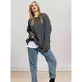thumbnail image 5 of Women'S Autumn and Winter Round Neck Pullover Loose Casual Long Sleeve Knitted Sweater Pullover Tops Dark Grey XL, 5 of 10