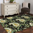 thumbnail image 5 of Black Teal Boho Botanical Area Rug 4x6 Washable Rug Non Slip Southwestern Retro Ethnic Tribal Large Area Rug Indoor Floor Carpet for Entryway Bedroom Kitchen Living Room Office Dining Room Nursery, 5 of 8
