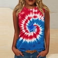 thumbnail image 2 of Women's Red White and Blue Star Print Tank Top Summer Loose Crew Neck Sleeveless Tees Patriotic Independence Day Festival Top Multicolor, 2 of 5