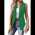 thumbnail image 2 of Chaleco Sin Mangas para Mujer, Ligero, con Forro Completo, Chaqueta Informal de Moda para Oficina y Trabajo. Verde M, 2 of 10