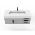 thumbnail image 3 of Nile 48" Gray Wood Floating Vanity with White Top and Black Trim, 3 of 8