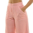 thumbnail image 3 of Women's Nina Leonard Gingham Coulotte Pants Color: Robins Egg White Size: MEDIUM, 3 of 4