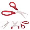 thumbnail image 4 of Tijeras profesionales multiusos para cortar camarones, de acero inoxidable, para cocina, restaurante (tijeras rojas), 4 of 7
