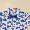 thumbnail image 4 of UngA Toddler Boy 4th Of July Outfit Baby Boy Fourth Of July American Flag Short Sleeve T Shirt Shorts Set Infant Summer Gentleman Clothes (White,3-4 Years), 4 of 6