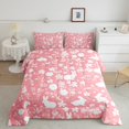 thumbnail image 2 of Manfei Cartoon Rabbit Silhouette Bedding Comforter Set,Cute Daisy Flower Twin Comforter Sets,Pink White Bedding Set For Girl,Luxury Bedroom Decor Reversible,2 Pieces, 2 of 8