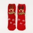 thumbnail image 3 of Arlun 1 Pair Lined Medium Tube Socks for Women Fuzzy Cozy Soft House Mid-Calf Socks Cute Snowman Reindeer Santa Graphic Design Grippers Slipper Socks for Christmas Red8 One Size, 3 of 3