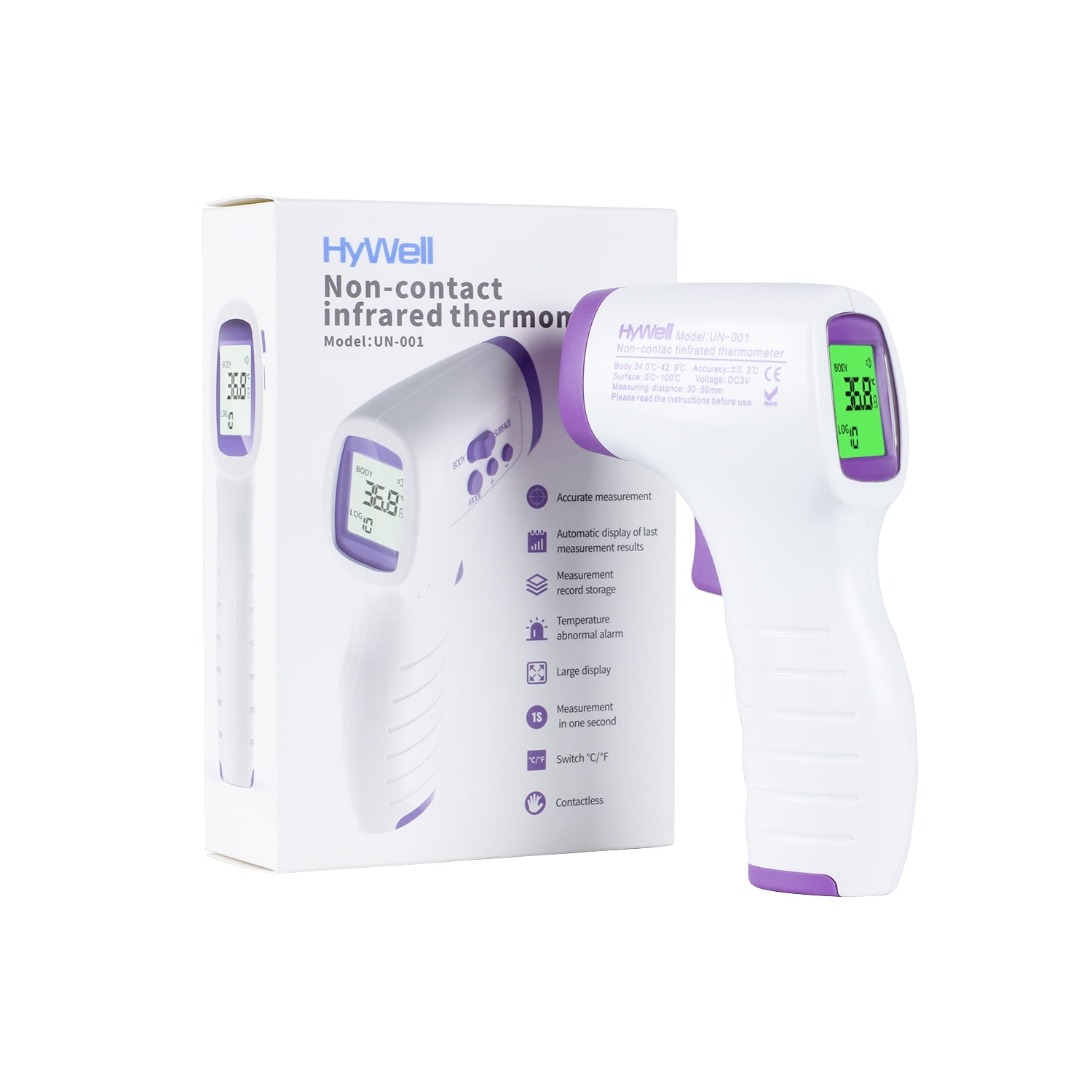 Infrared Thermometer Non-Contact Household Body Forehead Thermometer Temperature Meter Home Fast Measuring Ears Thermometer for Baby Kids Adults