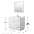 thumbnail image 6 of Wyndham Collection Miranda 42" Wood Single Bathroom Vanity in White/Nickel Trim, 6 of 7