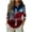 A267 Red, variant on Patriotic USA Blouse for Women 4th of July Red White Blue Floral Flower Print 3/4 Sleeve Crewneck Casual Elegant Tops