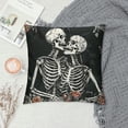 thumbnail image 2 of Autua Skeleton Frame Roses Graphic Decorative Cushion Cover for Home Couch Living Room Bed Sofa - Aesthetic Decorative Pillow Case for Men Women Boy Girl - 1PC Pack 24x24in, 2 of 5