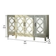 thumbnail image 5 of Wooden Accent Cabinet with 4 Mirrored Doors, Antique White, 5 of 5