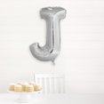 thumbnail image 3 of Foil Big Letter Balloon, J, 34 in, Silver, 1ct, 3 of 4