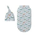 Balery Spaceship Printed Baby Swaddle Receiving Blankets with Matching