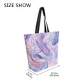 thumbnail image 4 of Open Top Canvas Tote Bag with Zipper Reusable Shopping Bag 13.5x15" Roomy Carryall Pale Pink Marine Creatures, 4 of 9