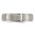 thumbnail image 3 of Auriga Fine Jewelry Titanium Brushed/Polished Flat Step Edge 6mm Men's Band Size 10, 3 of 6