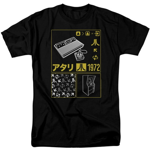 Atari Kanji Squares S/S Adult 18/1 T-Shirt Black
