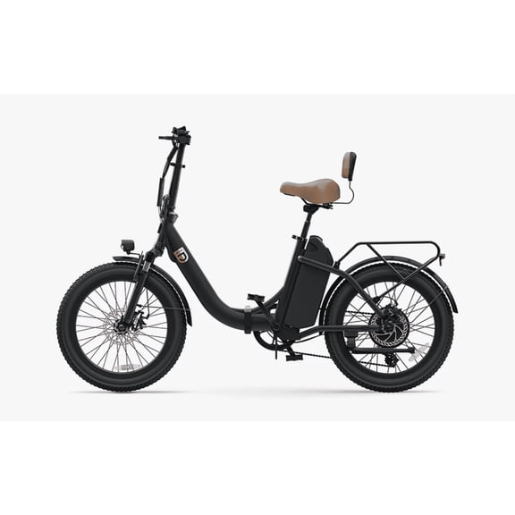 Jetson Venture Electric Cruiser Foldable E-Bike Bundle | 20 MPH | 34-Mile Range | 7 Speed | Comfort Seat | Bundle W/ Basket, Pump, & Lock (Black)