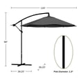 thumbnail image 7 of Pure Garden 10-Foot Offset Patio Umbrella with Crank and Base (Gray), 7 of 7