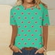 thumbnail image 2 of Camisetas Casuales de Manga Corta con Cuello de Tripulación Impresa de San Valentín Tee Gráfica Ligera Top 95% Poliéster 5% Elastano para el Uso Diario, Camiseta de Moda Cómoda, 2 of 8