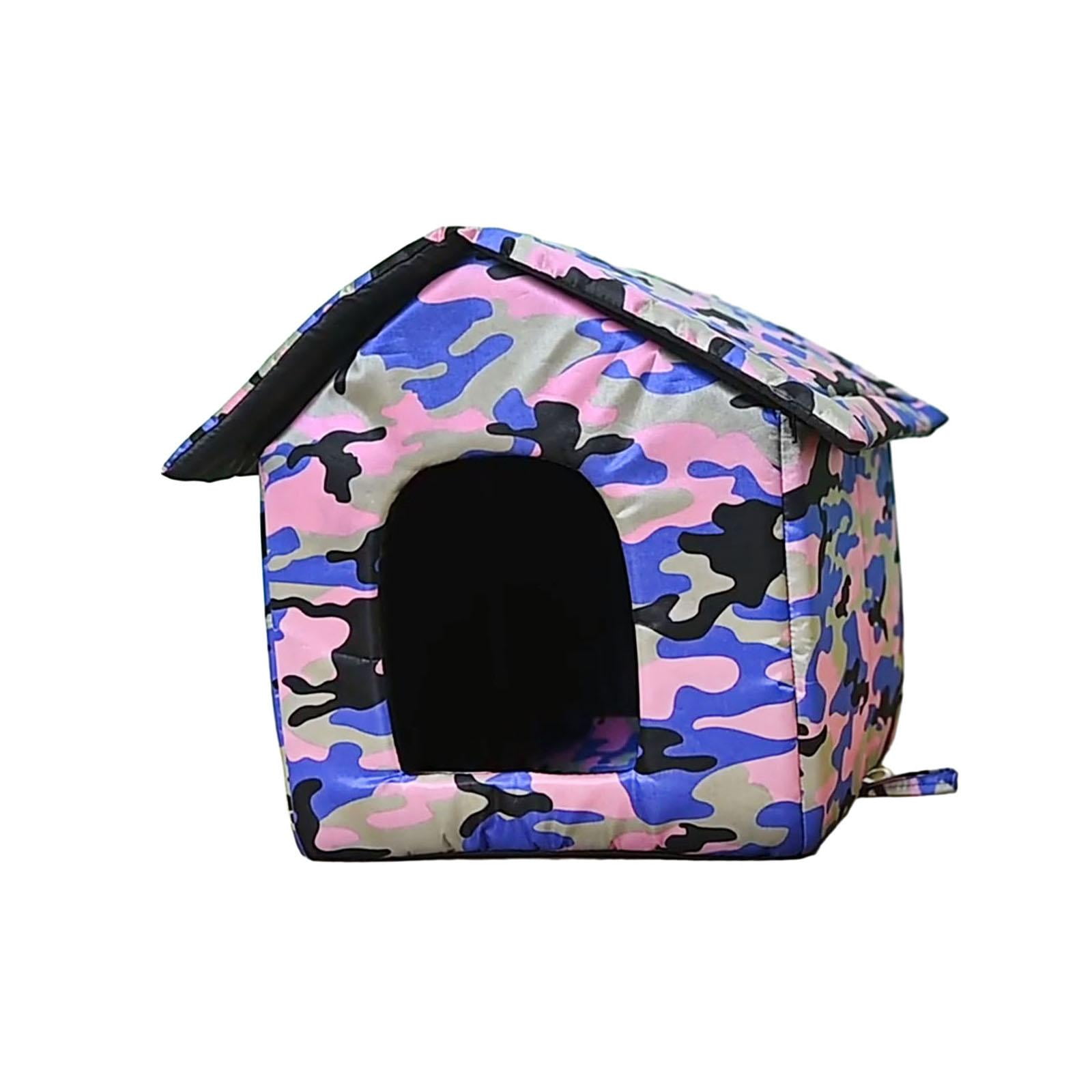 Cat Houses for Outdoor Cats,Waterproof Stray Cats Shelter,Feral Cats Dogs House Foldable Warm Bunny Cave Anti-Slip Small Animal Tent Bed ,M