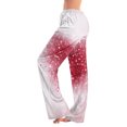 thumbnail image 2 of Valentines Pajamas Pant for Women Holiday Elastic Waist Cute Valentine's Day Pajama Pants Drawstring Jogger Wide Leg Athletic Pants, 2 of 6