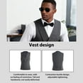 thumbnail image 4 of Men's 3 Piece Check pattern Suit - Two Button Business Wedding Prom Tuxedo (Jacket+Vest+Pants), 4 of 7