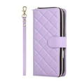 thumbnail image 2 of For Apple iPhone Air Wallet Case Magnetic Flip Cover 9-Card Slots Zipper Pocket With Detachable Shoulder Strap And Wrist Strap,Purple,For iPhone Air, 2 of 6
