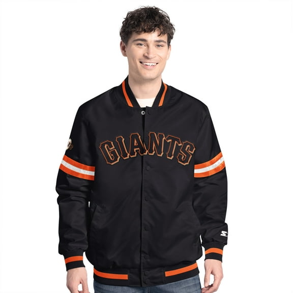 Men's-Starter  Black San Francisco Giants Scout Full-Snap Varsity Jacket