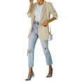 thumbnail image 4 of Langwyqu Long Sleeve Solid Color Women V-Neck Buttons Blazer Coat, 4 of 5