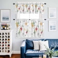 thumbnail image 2 of Multicolor Diamond Kitchen Curtains Sets for Windows 24 Inch Length, Modern Geometric Middle Century Rod Pocket Window Treatments Tier Curtains and Valances Set for Bedroom/Bathroom, 2 of 8