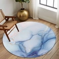 thumbnail image 2 of Round Rug 5Ft Washable Non-Slip, Blue Marble Circle Area Rugs for Living Room Bedroom, Gradual Modern Abstract Art Indoor Floor Mats Carpet Runner for Home Decor Aesthetic, 2 of 8