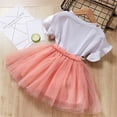 thumbnail image 3 of Coerni Girls Casual Dresses Outfits Ruffle Short Sleeve T Shirt Top Floral Embroidery Tutu Tulle Dress Set Summer Clothes, 3 of 9