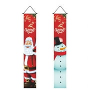MKSJFdge Christmas Couplet Holiday Party Porch Flags Decorative Pendant Curtain Banner Christmas Couplet Bunting Flags for outside Colorful Banner Cake Topper Wolf Flags for outs