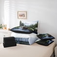 thumbnail image 6 of Homewish Woodland Animal Bear 7pcs Bedding Comforter Set,Rustic Natural Scenery Queen Bedding Sets,Green Brown Queen Sheet Sets For Kids,Microfiber Bedroom Decor Reversible, 6 of 8