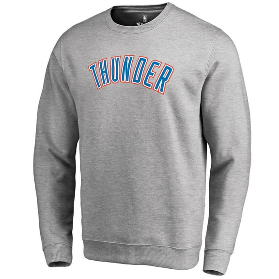 Men's Heathered Gray Oklahoma City Thunder Wordmark Pullover Sweatshirt