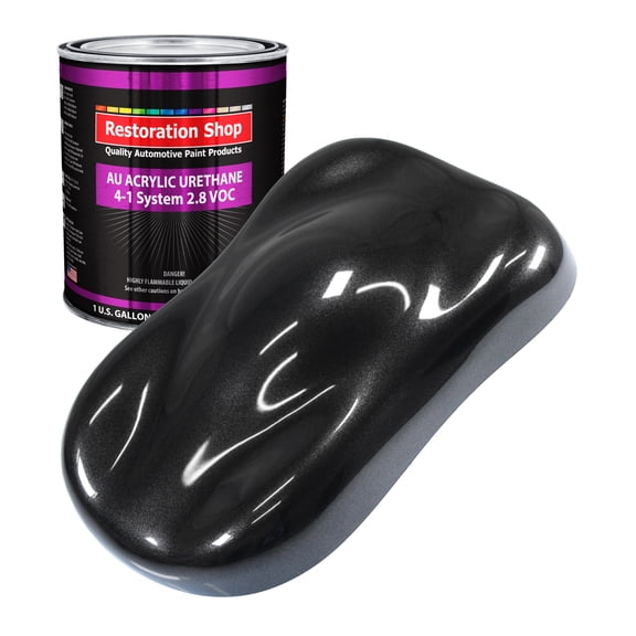 Restoration Shop Black Sparkle Metallic Acrylic Urethane Auto Paint - Gallon Paint Color Only, Single Stage High Gloss