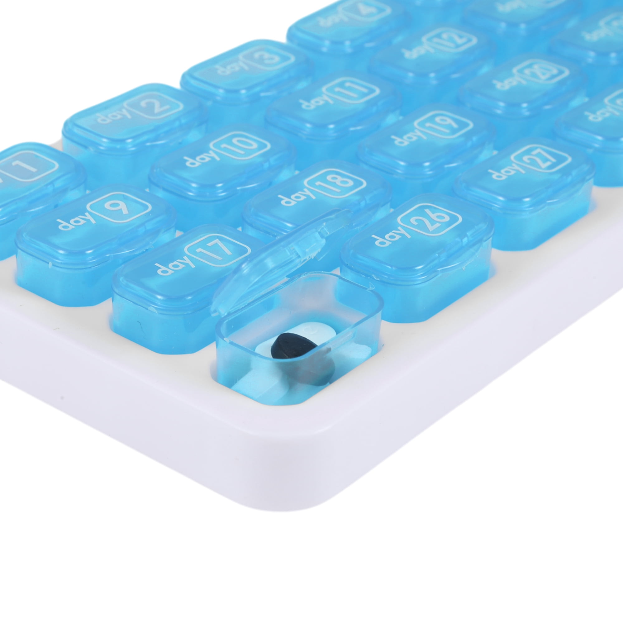 Unique Bargains Lightweight 31 Grids Keyboard Style Pill Dispenser Blue
