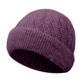 thumbnail image 2 of Only Moment Men's Winter Beanie Hat Dark Purple knit Thermal Polar Fleece Ski Stocking Skull Cap for Men and Women One Size, 2 of 5