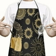 thumbnail image 2 of Black Gothic Sun Moon Pattern Apron-Garden Aprons for Women with Pockets-Cotton Linen Waterproof Kitchen Cooking Gardening Aprons Adjustable for Kitchen,Cooking,BBQ and Salon 33x27 Inch, 2 of 7