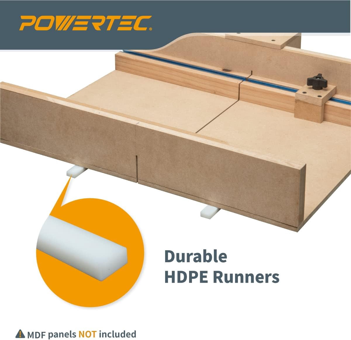 POWERTEC 4PK 17" HDPE Miter Bar w/Screws for Table Saw Sled, Taper Jig, Miter Slot Runners, Fits 3/4" x 3/8" Slot on Table Saw, Router Table, Band Saw, Woodworking tools & Accessories, 71793