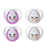Tommee Tippee Closer to Nature Night Time Baby Pacifier - 0-6 month, Girl, 4 pack