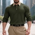 thumbnail image 3 of Generic Men's Knit Long Sleeve T Shirts Casual Collared Classic Polo Sweater Dress Pullover Fashion Golf Shirts, 3 of 7