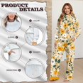 thumbnail image 7 of SCRAWLGOD Flower Leaf Print Beige Women's 2 Piece Outfits Lounge Set Loose Fit Turtleneck Sweatshirt Wide Leg Sweatpants Set Sweatsuit Comfortable Tracksuit, XS, 7 of 7