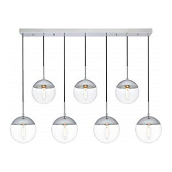 Eclipse 7 Lights Chrome Pendant With Clear Glass