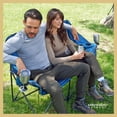 thumbnail image 4 of ARROWHEAD OUTDOOR Portable Folding Double Duo Camping Chair Loveseat w/ 2 Cup & Wine Glass Holder, Heavy-Duty Carrying Bag, Padded Seats & Armrests, Supports up to 500lbs, USA-Based Support (Blue), 4 of 8