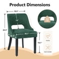 thumbnail image 2 of Wooden Dining Chairs Set of 4, Modern Upholstered Fabric Side Chairs with Cutout Backrest and Wood Legs, Kitchen Dining Room, Green with Black Legs, 2 of 6