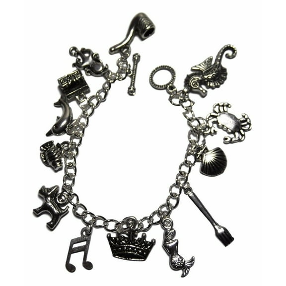 The Little Mermaid Silvertone Metal Charm Bracelet