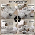 thumbnail image 6 of Wiilayok 107"Cloud Sectional Sofa with 1 Ottoman,Modern Minimalist Upholstered Couches,Oversized Boneless Comfort U Shaped Sofa for Living Room,Deep Seat Corner Couch,Gray (Plush Corduroy Fabric), 6 of 8